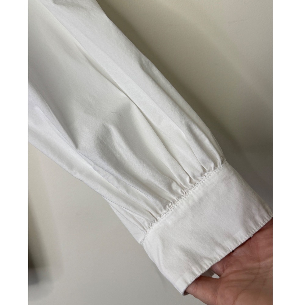 Bryn Walker Button Front Top W/Neck Tie Medium White‎ - Picture 3 of 11